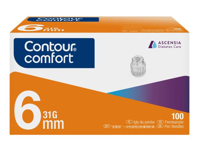 Contour Comfort Igły do pena 31G 0,25 x 6 mm interakcje ulotka igła 100 szt.
