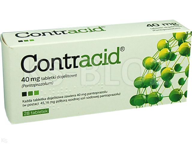 Contracid interakcje ulotka tabletki dojelitowe 40 mg 28 tabl. | 4 blist.po 7 szt.
