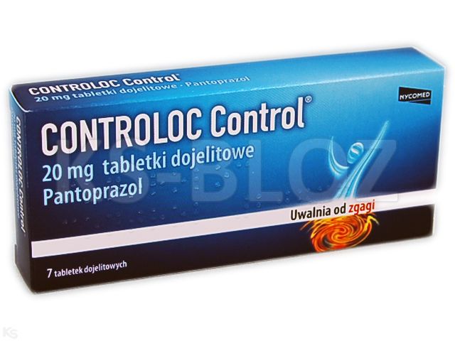 Controloc Control interakcje ulotka tabletki dojelitowe 20 mg 7 tabl. (blist. Alu/Alu)