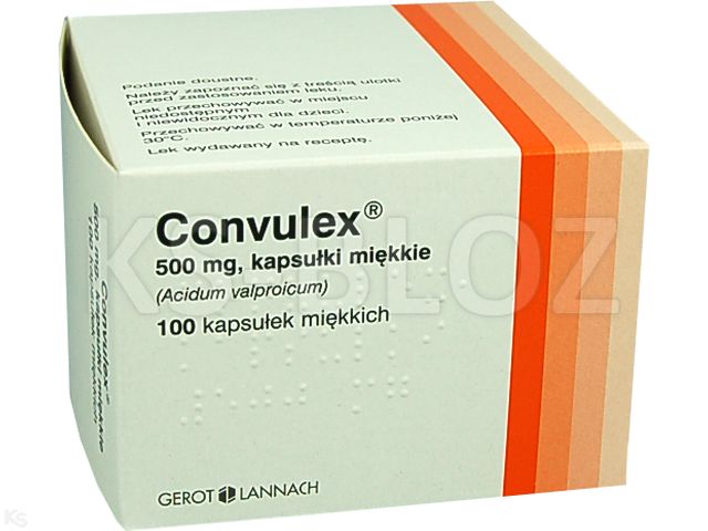 Convulex interakcje ulotka kapsułki miękkie 500 mg 100 kaps. (10 blist. po 10 kaps.)