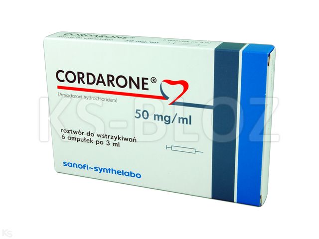 Cordarone interakcje ulotka roztwór do wstrzykiwań 50 mg/ml 6 amp. po 3 ml