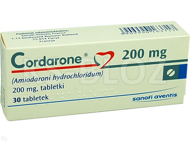 Cordarone interakcje ulotka tabletki 200 mg 30 tabl. | 3 blist.po 10 szt.