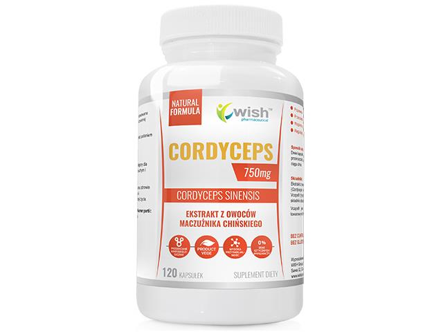 Cordyceps 750mg Ekstrakt z owoców maczużnika chińskiego interakcje ulotka kapsułki  120 kaps.