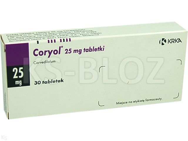 Coryol 25 interakcje ulotka tabletki 25 mg 