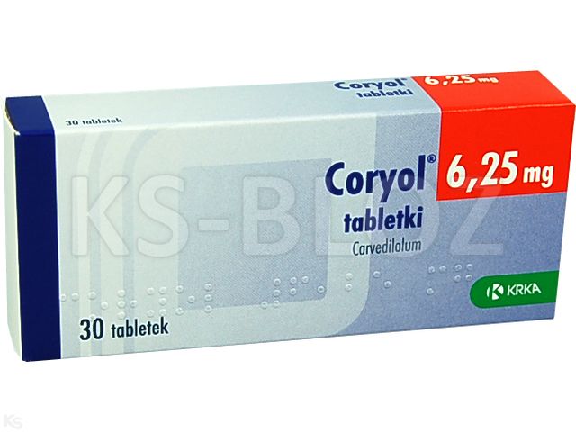 Coryol interakcje ulotka tabletki 6,25 mg 30 tabl. | blister