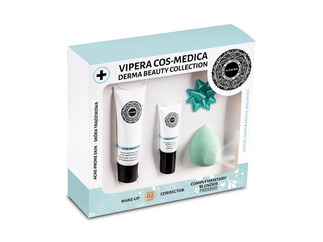 COS-MEDICA DERMA-BEAUTY Kolekcja 03 z Blenderem do Cery Trądzikowej(Fluid 25ml+Korektor 8ml+Blender) interakcje ulotka zestaw - 1 zest.