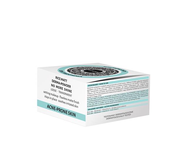 COS-MEDICA Ryżowy Matt DERMA-PUDER Sypki NO MORE SHINE, Transparent, Cera Trądzikowa interakcje ulotka puder - 11 g