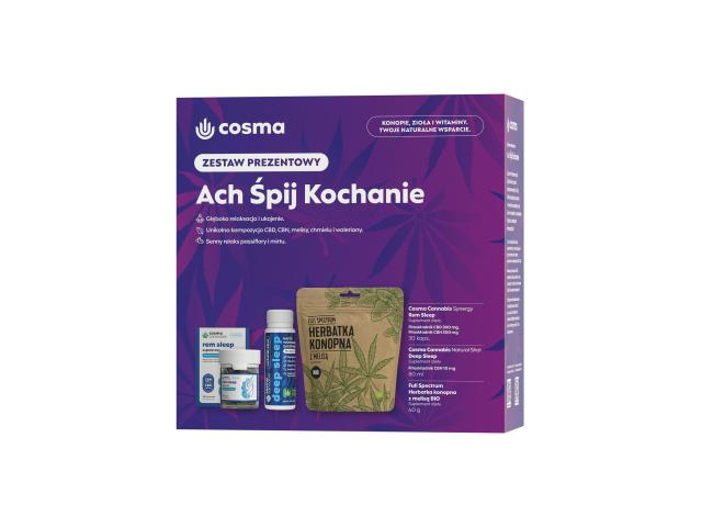Cosma Cannabis Ach Śpij Kochanie Zestaw prezentowy Rem Sleep+Deep Sleep+Herbatka interakcje ulotka zestaw - 30 kaps. (+ 80 ml + 40 g)