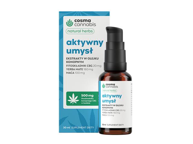 Cosma Cannabis Aktywny Umysł Natural Herbs interakcje ulotka krople - 30 ml