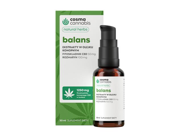 Cosma Cannabis Balans Natural Herbs interakcje ulotka krople - 30 ml