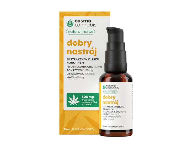 Cosma Cannabis Dobry Nastrój Natural Herbs interakcje ulotka krople - 30 ml