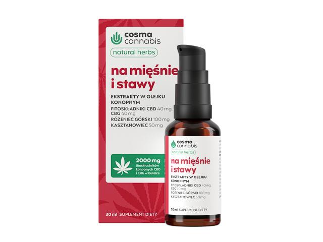 Cosma Cannabis Natural Herbs Na Mięśnie I Stawy interakcje ulotka olej - 30 ml