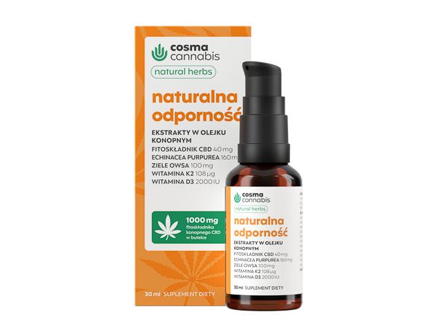 Cosma Cannabis Naturalna Odporność Natural Herbs interakcje ulotka krople - 30 ml