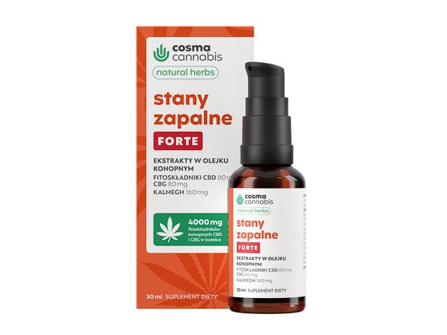 Cosma Cannabis Stany Zapalne Forte Natural Herbs interakcje ulotka krople - 30 ml