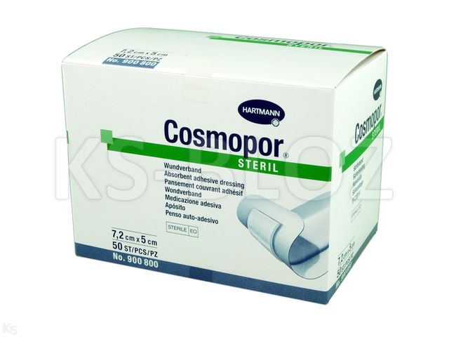 Cosmopor Steril Opatrunek jałowy 5 x 7,2 cm interakcje ulotka   50 szt.
