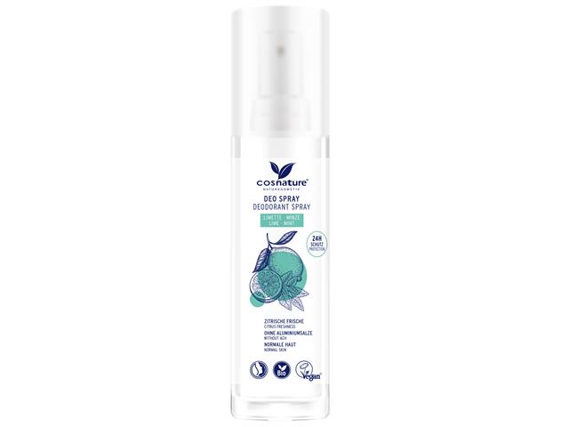 COSNATURE BIO Naturalny Dezodorant w sprayu limonka i mięta interakcje ulotka spray do stosowania na skórę  75 ml