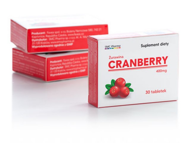 Cranberry 400mg interakcje ulotka tabletki - 20 tabl. (2 blist. po 10 tabl.)
