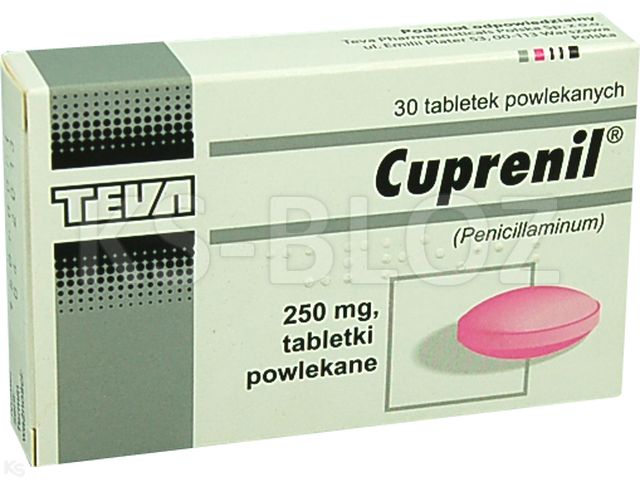 Cuprenil interakcje ulotka tabletki powlekane 250 mg 30 tabl. | 2 blist.po 15 szt.