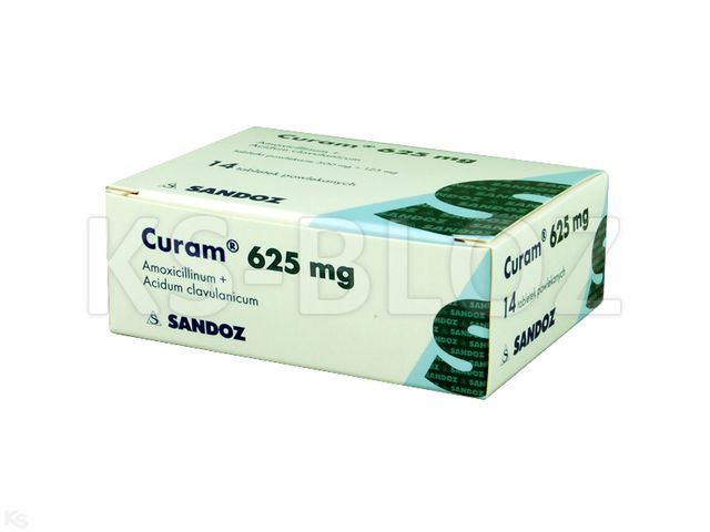 Curam interakcje ulotka tabletki powlekane 500mg+125mg 14 tabl. (2 blist. po 7 tabl.)