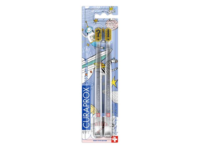 Curaprox Hento Toto Edition Szczoteczka do mycia zębów 2022 CS 5460 dwupak interakcje ulotka szczotka  2 szt.