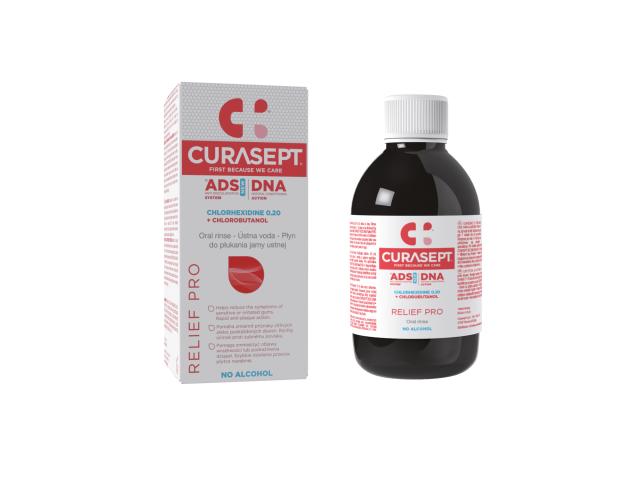 Curasept ADS DNA Relief Pro Płyn do płukania jamy ustnej 0,20% chlorhexidine + chlorobutanol interakcje ulotka płyn do płukania jamy ustnej  200 ml