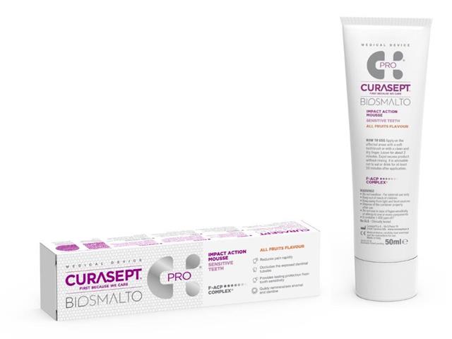 Curasept Biosmalto Mus intensywnie ochronny do zębów wrażliwych interakcje ulotka pasta do zębów  50 ml