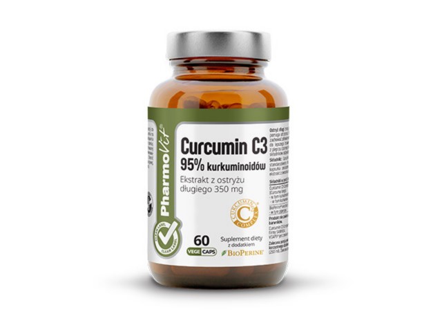 Curcumin C3 95% kurkuminoidów Clean Label Pharmovit interakcje ulotka kapsułki  60 kaps. | butelka ze szkła