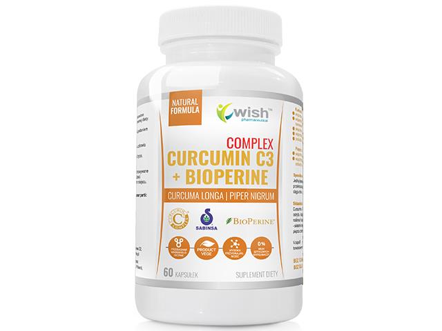 CURCUMIN C3 + BIOPERINE COMPLEX interakcje ulotka kapsułki  60 kaps.