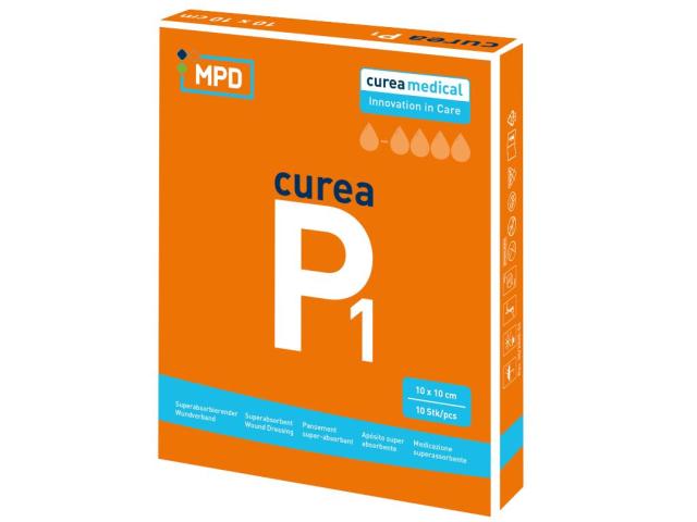 Curea P1 Opatrunek do ran jałowy silnie absorbujący na bazie poliakrylanu 10 x 10 cm interakcje ulotka opatrunek - 1 szt.