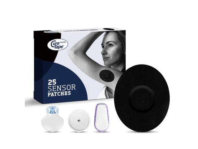 CureTape Sensor Patches Plastry ochronne na sensor CGM do monitorowania glikemii czarny interakcje ulotka plaster 25 szt.