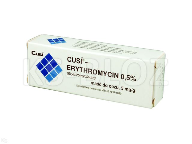 Cusi Erythromycin 0,5% interakcje ulotka maść do oczu 5 mg/g 