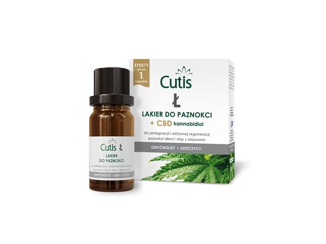 Cutis Ł Lakier do paznokci + CBD cannabidiol interakcje ulotka lakier do paznokci leczniczy - 10 ml