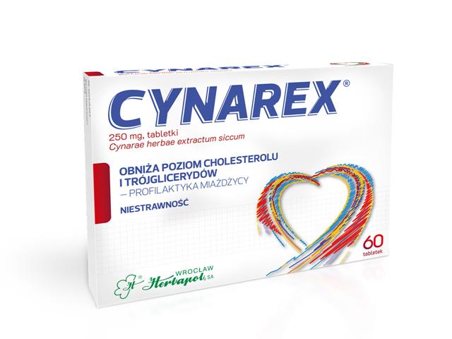 Cynarex interakcje ulotka tabletki 250 mg 60 tabl.