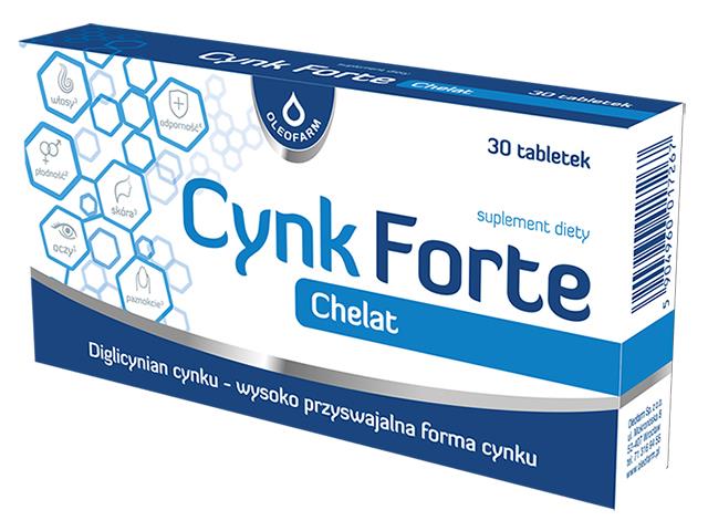 Cynk Forte interakcje ulotka tabletki - 30 tabl.