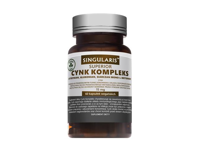 Cynk Kompleks 15 mg Singularis Superior interakcje ulotka kapsułki z roślinnej celulozy - 60 kaps.