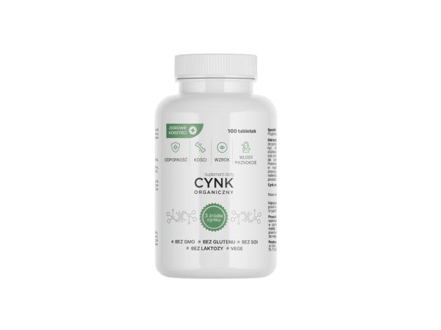 Cynk Organiczny Zdrowe Korzyści interakcje ulotka tabletki  100 tabl.