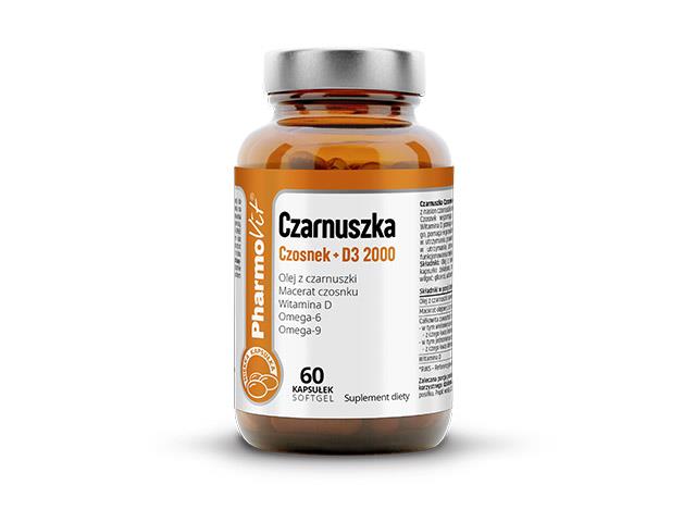 Czarnuszka Czosnek + D3 2000 Pharmovit interakcje ulotka kapsułki - 60 kaps.