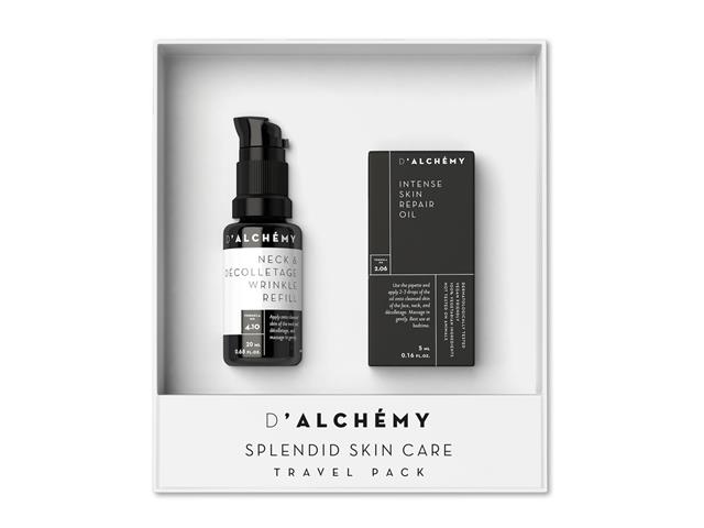 D'ALCHEMY DOSKONAŁA PIELĘGNACJA SKÓRY Zestaw Podróżny (Olejek + Wypełniacz zmarszczek) interakcje ulotka zestaw  5 ml