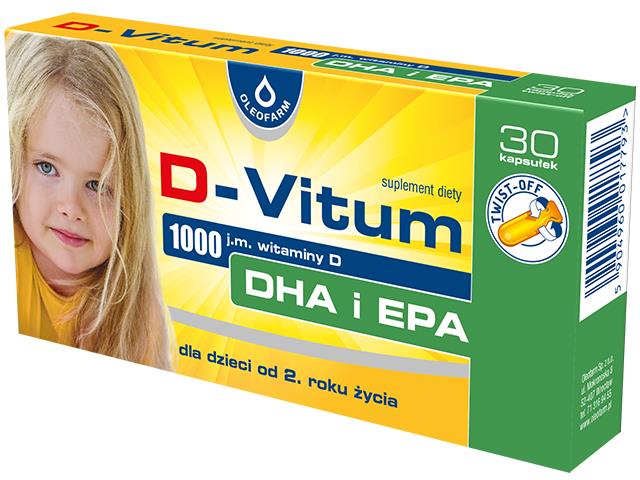 D-Vitum 1000 j.m. witaminy D DHA i EPA interakcje ulotka kapsułki twist-off - 30 kaps.
