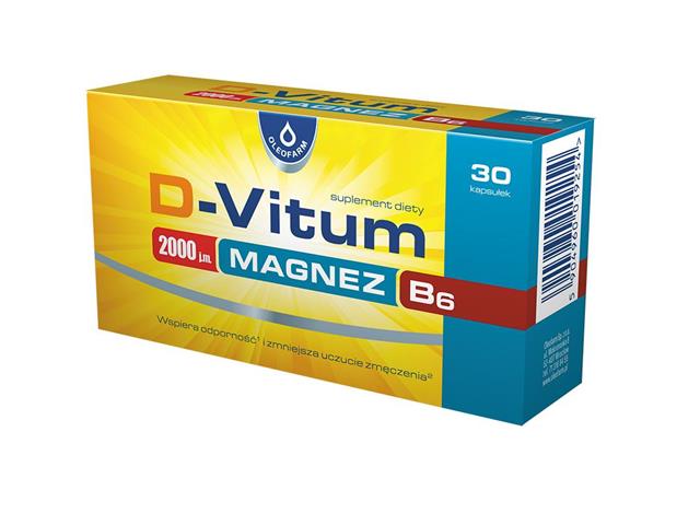 D-Vitum 2000 j.m. Magnez B6 interakcje ulotka kapsułki  30 kaps.