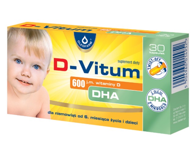 D-Vitum 600 j.m. Witaminy D DHA interakcje ulotka kapsułki twist-off - 30 kaps.