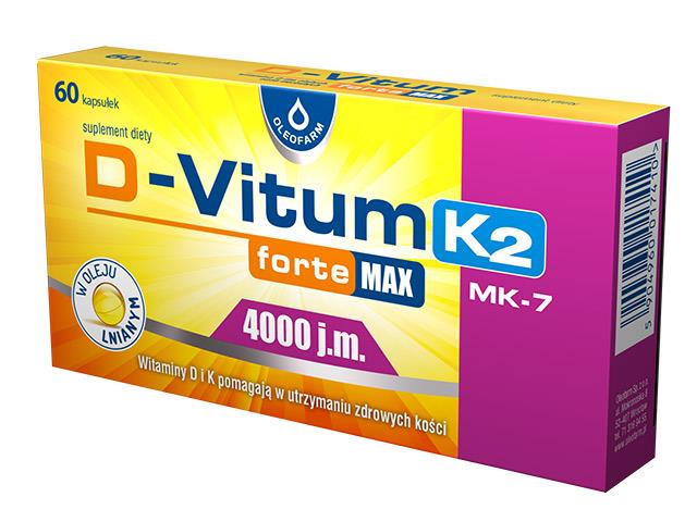 D-Vitum Forte 100 mcg K2 interakcje ulotka kapsułki miękkie  60 kaps.