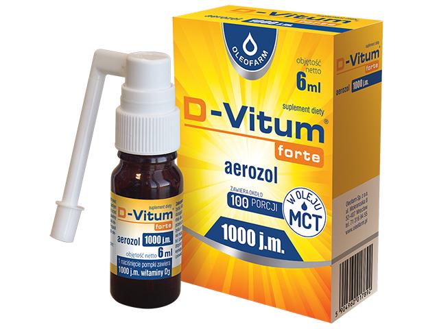 D-Vitum Forte 1000 j.m. Aerozol interakcje ulotka płyn - 6 ml