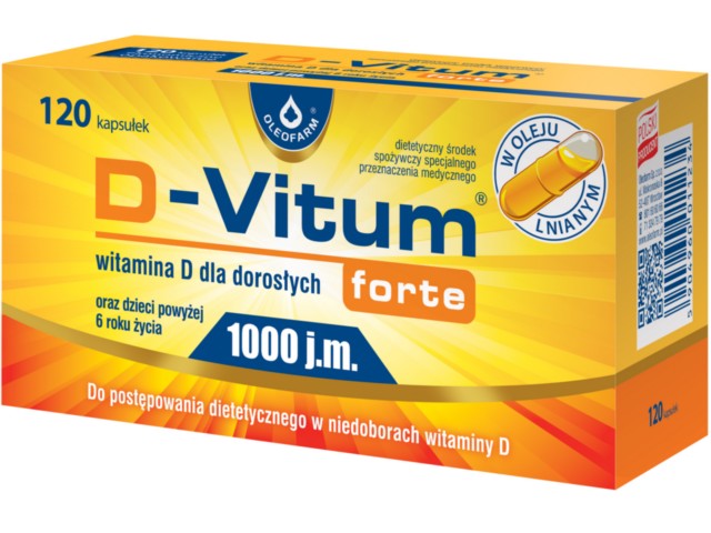 D-Vitum Forte 1000 j.m. interakcje ulotka kapsułki  120 kaps.