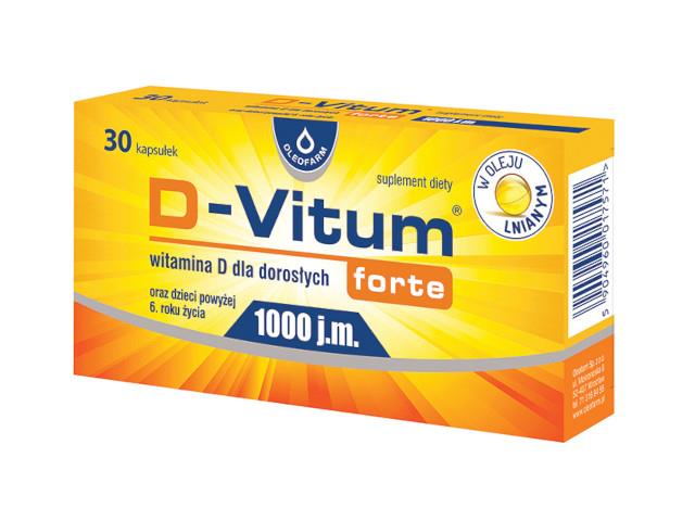 D-Vitum Forte 1000 j.m. interakcje ulotka kapsułki - 30 kaps.