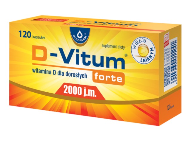 D-Vitum Forte 2000 j.m. interakcje ulotka kapsułki  120 kaps.