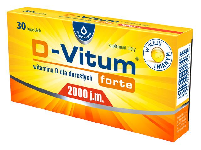 D-Vitum forte 2000 j.m. interakcje ulotka kapsułki  30 kaps.