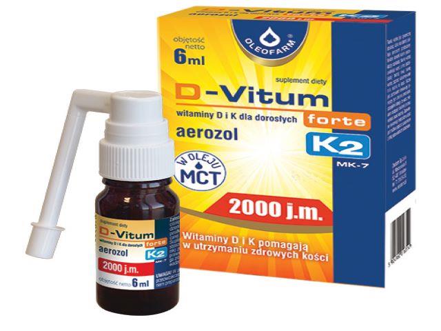 D-Vitum Forte 2000 j.m. K2 interakcje ulotka aerozol - 6 ml