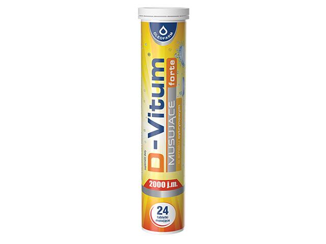 D-Vitum forte 2000 j.m. musujące interakcje ulotka tabletki musujące - 24 tabl.