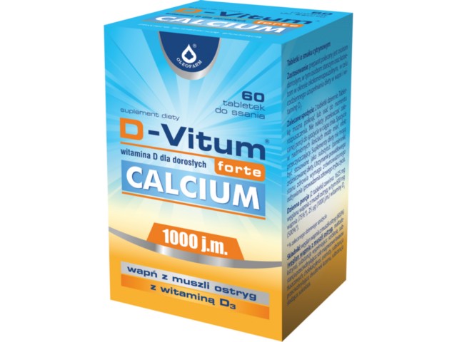 D-Vitum Forte Calcium interakcje ulotka tabletki  60 tabl.